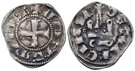 CRUSADERS. Principality of Achaea. Ferdinand de Majorca, pretender, 1315-1316. Denier Tournois (Billon, 19 mm, 0.84 g, 12 h), Glarenza (modern Kyllini...
