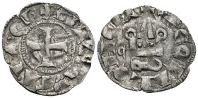 CRUSADERS. Principality of Achaea. Mahaut de Hainaut, 1316-1321. Denier Tournois (Billon, 20 mm, 0.89 g, 9 h), Glarenza (modern Kyllini in Elis). +MAH...