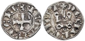 CRUSADERS. Principality of Achaea. Jean de Gravina, 1322-1333. Denier Tournois (Billon, 18 mm, 0.76 g, 12 h), Glarenza (modern Kyllini in Elis). •+•IO...