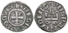 CRUSADERS. Neapolitan Princes of Epirus and Corfu. Philippe de Taranto, 1294-1313. Denier Tournois (Billon, 18 mm, 0.71 g, 12 h), Lepanto (modern Nafp...