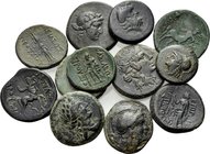 KINGS OF BITHYNIA AND OTHER REGIONS. Prusias II Cynegos, 182-149 BC. (Bronze, 64.00 g). Lot of twelve (12) miscellaneous bronzes; six of Prusias II of...