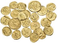 BYZANTINE. Early Byzantine period, Circa 5th-6th century. (Gold). Lot of twenty-three (23) Early Byzantine gold coins, including a Solidus, Semisses a...