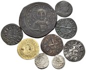 MISCELLANEOUS. Roman, Byzantine, Crusaders and modern. (20.34 g). A group of nine (9) coins, remainder of a European collection formed before 1990s. V...