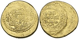 Ilkhanid, Sulayman (739-746h), dinar, Tabriz 74[1]h, 9.03g (Diler 766; cf Morton and Eden auction 89, 25 October 2017, lot 102, same dies), struck off...