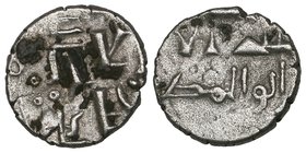 Habbarid Amirs of Sind, Abu’l-Muzaffar, damma, with governor’s name fully visible and so confirming the correct reading as Abu’l-Muzaffar, 0.46g (Albu...