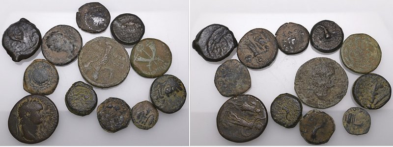 Judaea, bronze coins of Matthias Antigonus (Hendin 1162, 1163 (3)), Herod I (2, ...