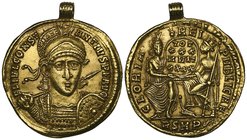 Constantius II (337-361), solidus, Rome (RIC 293), mounted, very fine; and Venetian zecchino of Fransesco Loredano, pierced, very fine (2)

Estimate...