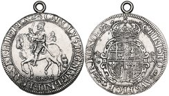 Charles I, York mint (1643-44), silver halfcrown, m.m. lion, type 6, with ebor below horseman, rev., crowned oval shield with crowned c-r at sides (SC...