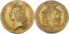 George II, young head, two-guineas, 1738 (S. 3667B), faint adjustment marks at centre of shield, very fine, lightly toned

Estimate: GBP 1200 - 1500