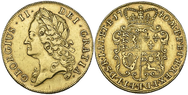 George II, intermediate head, two-guineas, 1740/39 (S. 3668), very fine

Estim...