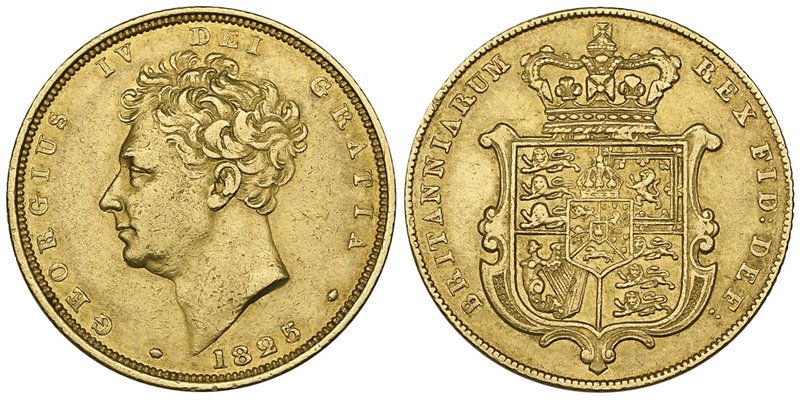George IV, sovereign, 1825, bare head type (Marsh 10), surface marks, good fine...