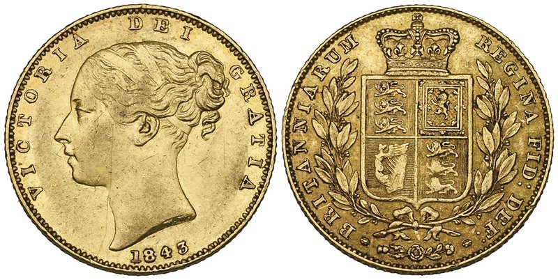 Victoria, young head, sovereigns (2), 1842, closed 2 in date, 1843 (Marsh 25, 26...