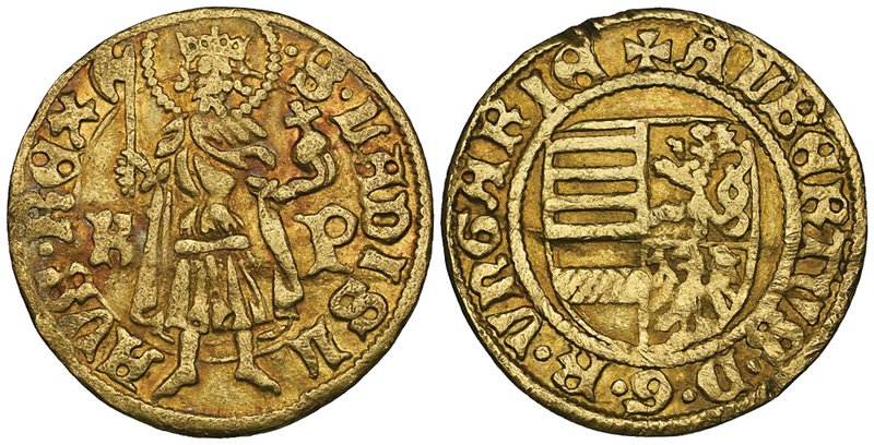 Hungary, Albrecht (1437-39), goldgulden, Nagybánya, 3.51g (Lengyel 21/2), a coup...