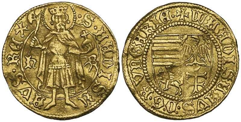 Hungary, Wladislaus I (1440-44), goldgulden, Nagyszeben, 3.59g (Lengyel 22/7A), ...