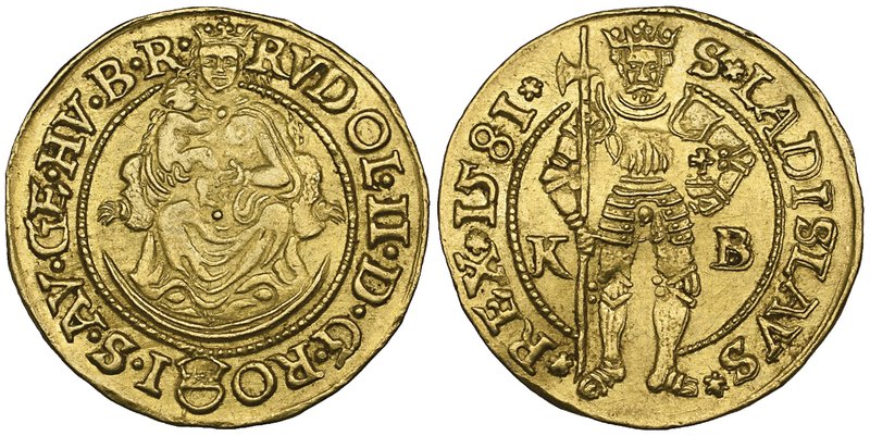 Hungary, Rudolph II (1576-1608), ducat, Kremnitz, 1581, 3.53g (F. 63), very slig...