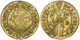Hungary, Rudolph II (1576-1608), ducat, Kremnitz, 1581, 3.53g (F. 63), very slightly buckled, about extremely fine. Purchased from Siggi Werkner, 1975...