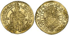 Hungary, Leopold I (1658-1705), ducat, Kremnitz, 1674, 3.44g (F. 128), virtually as struck

Estimate: GBP 1000 - 1500
