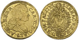 Hungary, Karl III (1711-40), ducat, Nagybánya, 1735, 3.48g (F. 175), a couple of minor striking faults on rims, good very fine

Estimate: GBP 500 - ...