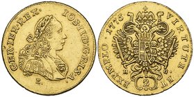 Hungary, Joseph II (1765-90), 2 ducats, 1776 e. h-g, Karlsburg mint, cuirassed bust right, rev., arms on crowned Imperial double-headed eagle, 6.94g (...