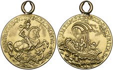 Gold Medal: Hungary, Kremnitz, gold St. George medal of approximately 4.5 ducats weight, 18th century, St. George, rev., Christ and two apostles in bo...