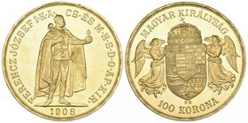 Hungary, Franz Josef, restrike 100 korona, 1908 kb, virtually as struck, in PCGS holder graded MS66

Estimate: GBP 900 - 1100