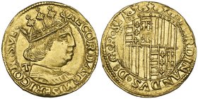 Italy, Naples, Ferdinand I of Aragon(1458-94), ducat, crowned arms, rev., crowned bust right, t behind neck, 3.51g (F. 819), good extremely fine and v...