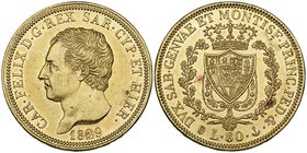 Italy, Sardinia, Carlo Felice, 80 lire, 1829, Genoa mint (F. 1133), extremely fine. Ex Stack’s auction, New York, 13-15 May 1982, lot 1487.

Estimat...