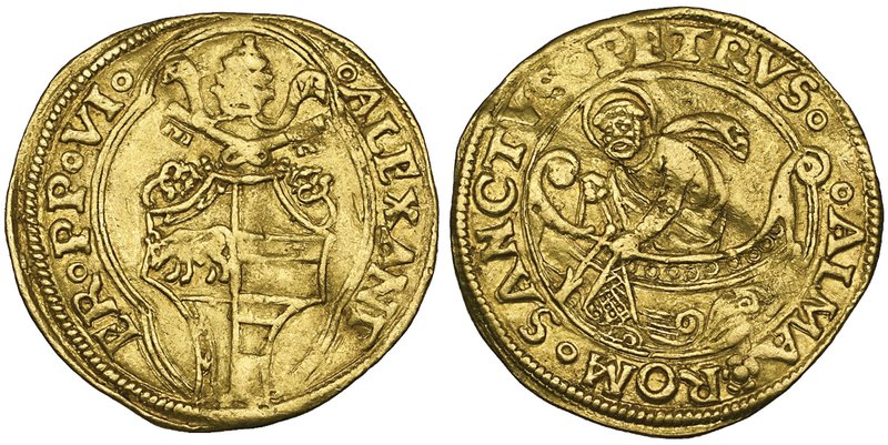 Italy, Vatican, Alexander VI, Borgia (1492-1503), fiorino di camera, papal arms,...