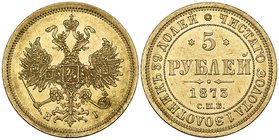 Russia, Alexander II (1855-81), 5 roubles, 1873 (F. 163), bagmarked, extremely fine

Estimate: GBP 400 - 500