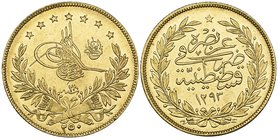 Turkey, Abdul Hamid II, 250 piastres, Constantinople, 1293h, year 28, 18.03g (F. 142), virtually as struck

Estimate: GBP 500 - 700