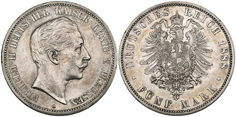 Prussia, Wilhelm II, 5 mark, 1888 a, surface scratches and scuffs, good very fin...