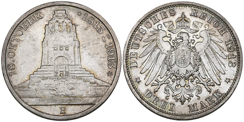 Saxony, Friedrich August III (1904-18), comme-morative 5 mark on the 500th Anniv...