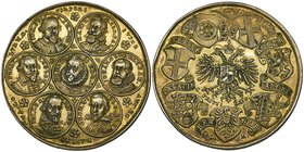 Holy Roman Empire, Ferdinand II (1619-1637), Reichstag in Regensburg, silver-gilt medal, undated, by Christian Maler, central medallion of Ferdinand I...