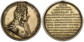 Germany, Baden, Ludwig Wilhelm, Markgraf of Baden (1677-1707), Victory at Slankamen over the Turks, 1671, silver-gilt medal by Georg Hautsch, bust rig...