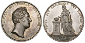 Germany, Baden, Karl Leopold Friedrich, Accession, 1830, silver medal by Kachel, similar type, 41.5mm (Wielandt & Zeitz 227), extremely fine

Estima...