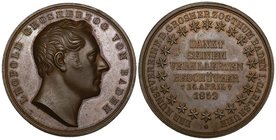 Germany, Baden, Karl Leopold Friedrich, bronze memorial medal by Kachel 1852, 47mm (Wielandt & Zeitz 236), extremely fine; silver merit medal by Kache...