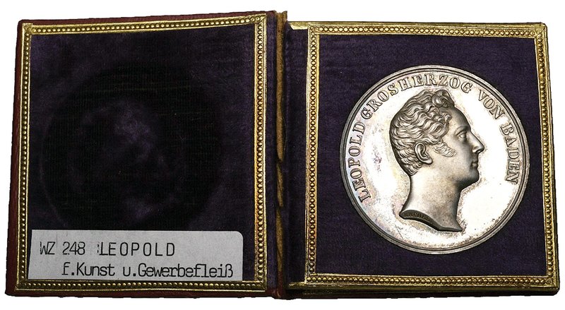 Germany, Baden, Karl Leopold Friedrich, Arts and Crafts silver prize medal by Ka...