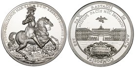 Germany, Baden, modern gold and silver medals: 250th Anniversary of the building of Karlsruhe Palace, 1965, gold medal, 30mm, 17.52g, 986 fine; gold m...