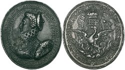 Great Britain, Elizabeth I, Phoenix Badge, a later copy in lead, bust of Elizabeth to left, rev., phoenix in flames below the crowned queen’s monogram...