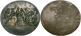 Valerio Belli, The Betrayal of Christ, bronze oval plaquette, c. 1524-5, Christ betrayed by Judas; St. Peter attacking Malchus on the right and behind...