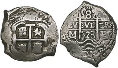 Bolivia, Felipe V, Potosi, cob 8-reales, 1728, M, 27.37g (Cal. 885), good very fine and clear date. Ex Glendining, 2 September 1971, lot 224 (part).
...