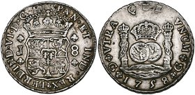 Guatemala, Fernando VI, pillar coinage 8-reales, 1758 J, 27.10g (Cal. 293), very fine and clear

Estimate: GBP 300 - 400