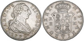 Spain, Carlos III, Madrid, portrait 8-reales, 1772 jp, 26.50g (Cal. 876), minor edge bruise by s of hispania, some faint hairlines on obverse and some...