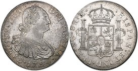 Guatemala, Carlos IV, portrait 8-reales, 1794, m, 26.85g (Cal. 623), some light surface marks, otherwise attractively toned, with lustre, good very fi...