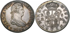 Spain, Fernando VII, Madrid, 8-reales (3), 1814, 1816, 1818 18/28, all GJ, 27.00g, 26.81g, 27.43g (Cal. 503; 505; 508),1818 a few surface marks, obver...