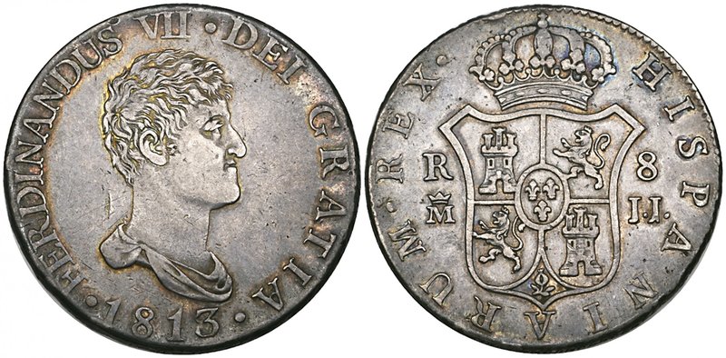 Spain, Fernando VII, Madrid, 8-reales, 1813/2, IJ, 26.92g (Cal. 497), a few mino...