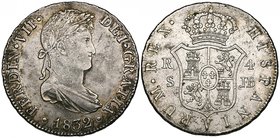 Spain, Fernando VII, Seville, 8-reales, 1816 CF, 4-reales 1832, JB, half-real, 1831, JB, (Cal.640; 820; 1227), generally very fine to good very fine, ...