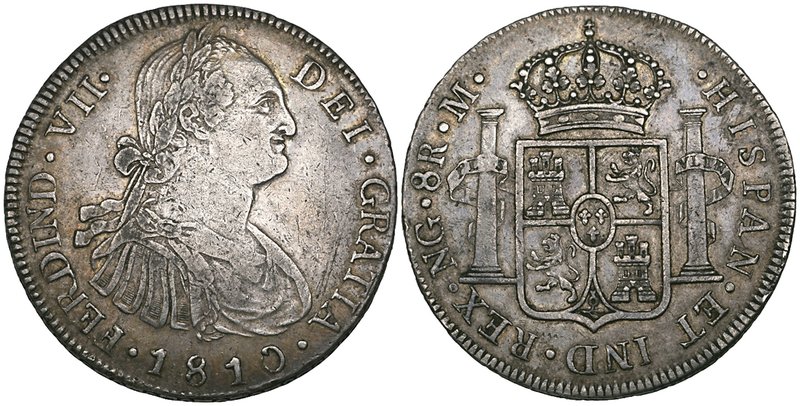 Guatemala, Fernando VII, 8-reales, 1810 M, portrait of Carlos IV, 1-reales (2), ...