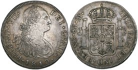 Guatemala, Fernando VII, 8-reales, 1810 M, portrait of Carlos IV, 1-reales (2), 1820, this adjustment marks, extremely fine, 1821, all M, half-real, 1...