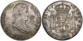 Peru, Fernando VII, Lima, 8-reales, 1820, 2-reales (2), 1816, 1819, 1-real, 1821, all JP, quarter real, 1818, third and fourth, surface marks, very fi...